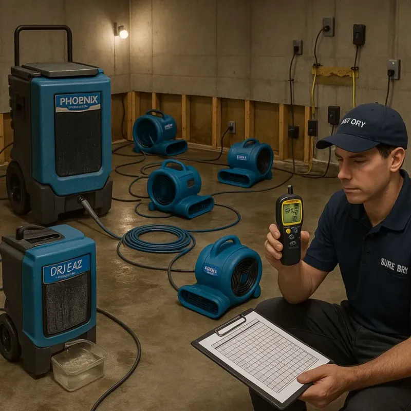 Structural Drying and Dehumidification process in Huntington, UT